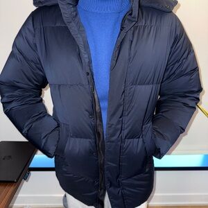 Theory Navy Hooded Puffer Jacket – Men’s